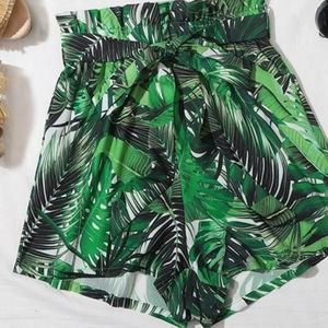SHEIN  paperbag waist belted shorts